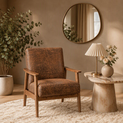 Fauteuil classique classique de style Mid-Century avec design ergonomique, idéal pour se détendre dans n'importe quel espace de vie