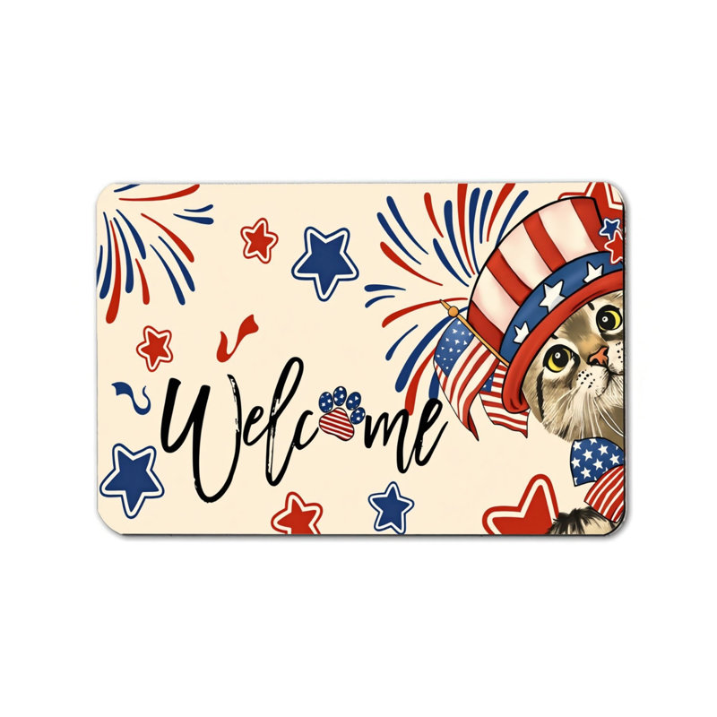 Tapis d'entrée 24 po x 36 po rouge patriotique
