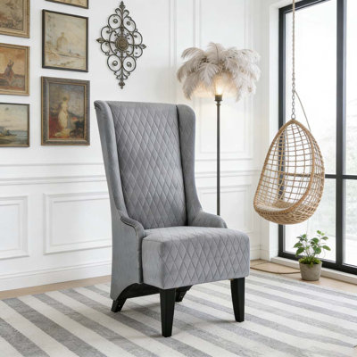 Fauteuil d'appoint en velours à haut dossier de 23,03 po de largeur