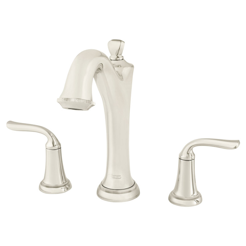 Garniture de robinet de baignoire romaine à fixation sur plateau à poignées doubles Patience, Nickel poli