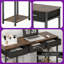 Rustic Brown Adjustable Shelves Writing Desk - 47.2" Compact Home Office Desk with Fabric Drawers & Steel Frame-691031378