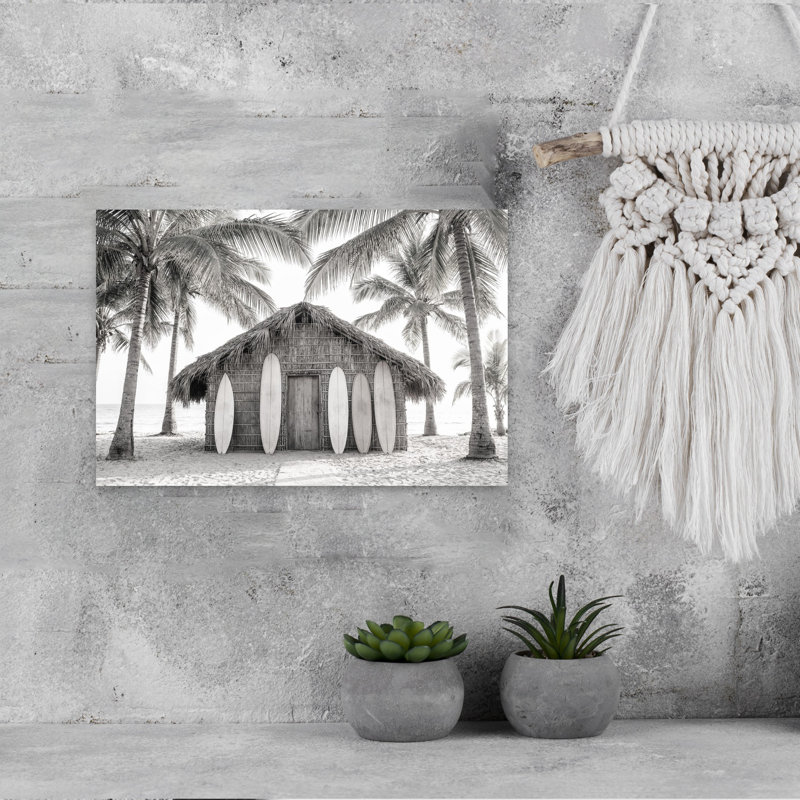 Art mural contemporain plage Hutbw, H 18 po x l 12 po