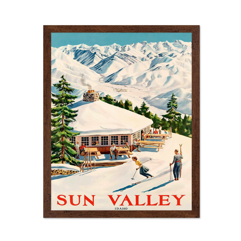 Sun Valley, Poster, 18"H x 24"W, Brown Framed