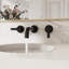 Robinet de salle de bain mural noir mat à 3 trous, robinet de lavabo surdimensionné avec poignées leviers doubles, corps en laiton, 4,8 gal / min