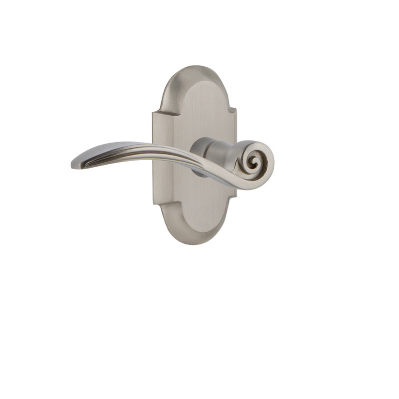 Plaque de passage Cottage (couloir et garde-robe) avec levier Swan, 2-3/4", Nickel satiné, Gauche
