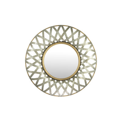 Round 2-Tone Metal Framed Wall Mirror