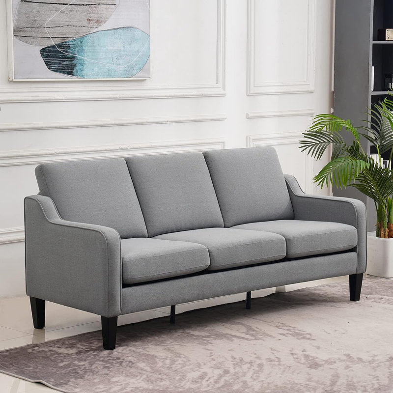 Sinica Upholstered 71.2'' Sofa, Light Gray