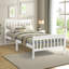 Lit plateforme simple en bois massif avec tête de lit /, base de matelas confortable, lit: tête de lit et, facile à assembler, blanc