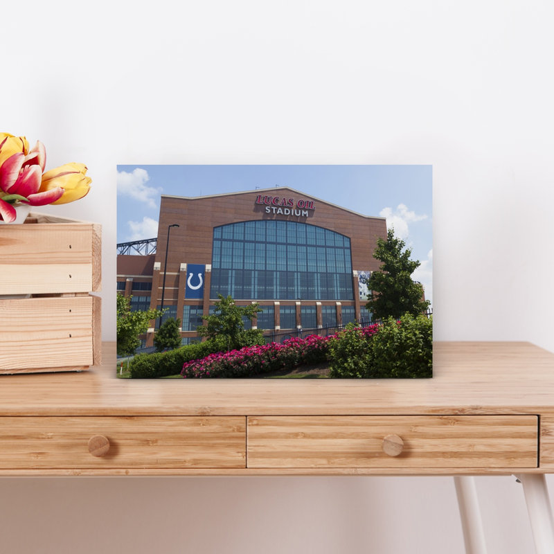 Facade of the Lucas Oil Stadium Indianapolis Marion County Indiana USA 1 Piece Wrapped Canvas Wall Art