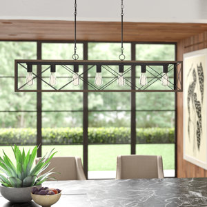 Aaniah 7 - Light Kitchen Island Linear Dimmable Chandelier