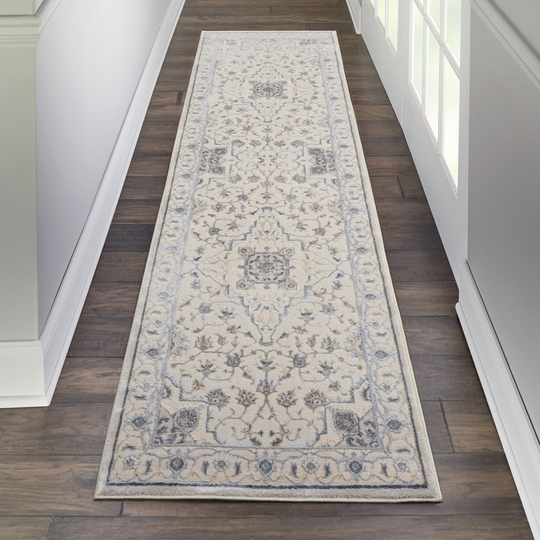 Brandenburg Blue/Beige/Gray Area Rug Canora Grey Rug 