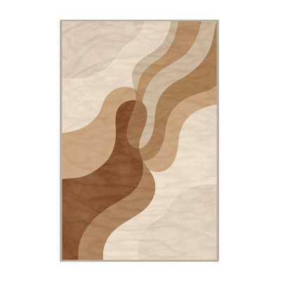 Tapis beige moelleux doux et moelleux de couleur unie minimaliste Kamena