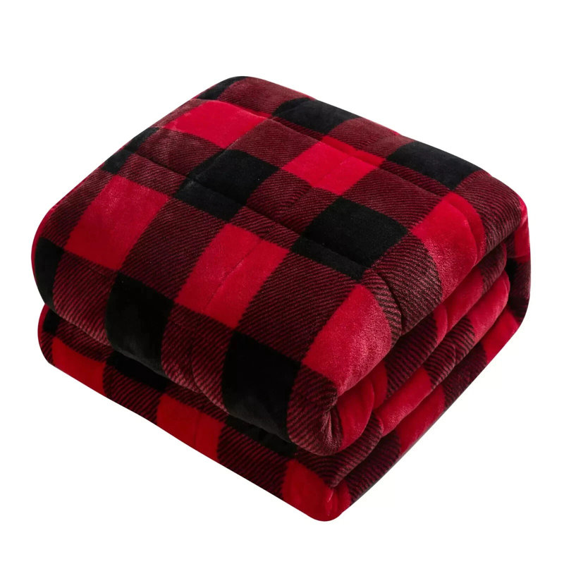 Couverture à carreaux rouge très doux Dearfoams, L 72 po x l 48 po