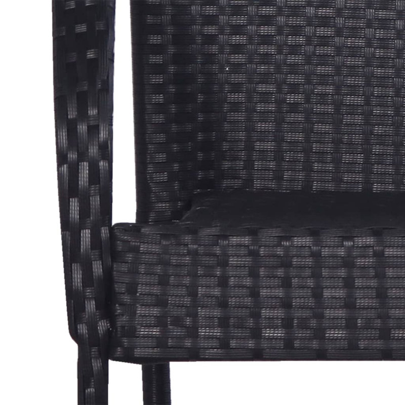 Ensemble bistro rectangulaire pour 2 personnes 52,5 po, Noir