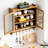 24.8'' Glass Door Vintage Wall Cabinet With Three - Tier Storage And Towel Rack, Suitable For Dining Room, Kitchen, Bathroom, Natural Wood Coloration, Solid Glass, Easy Assembly Process Double Depth,