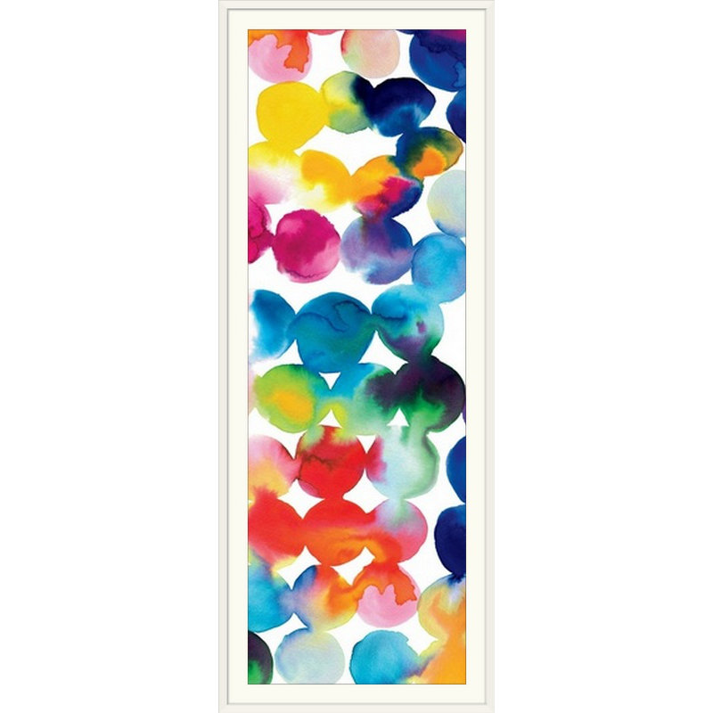 «Bright Circles III», reproduction d'art, H 44 po x l 20 po x P 1 po, Cadre noir