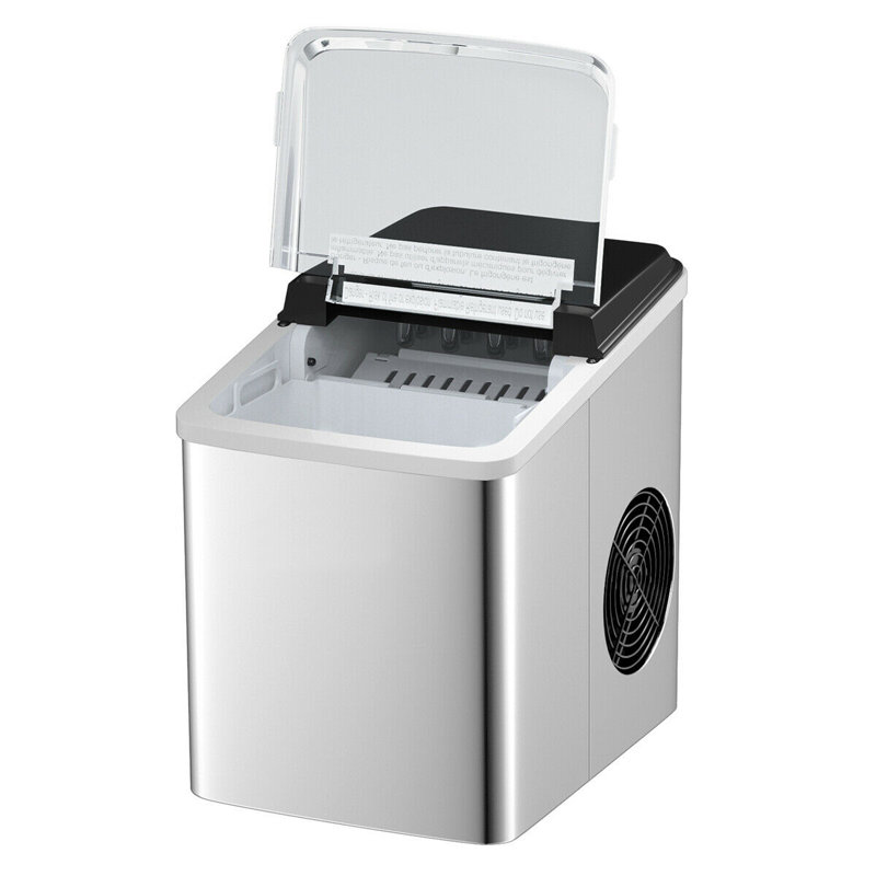 Machine à glaçons de comptoir en acier inoxydable autonettoyante de 26 lb / 24 H