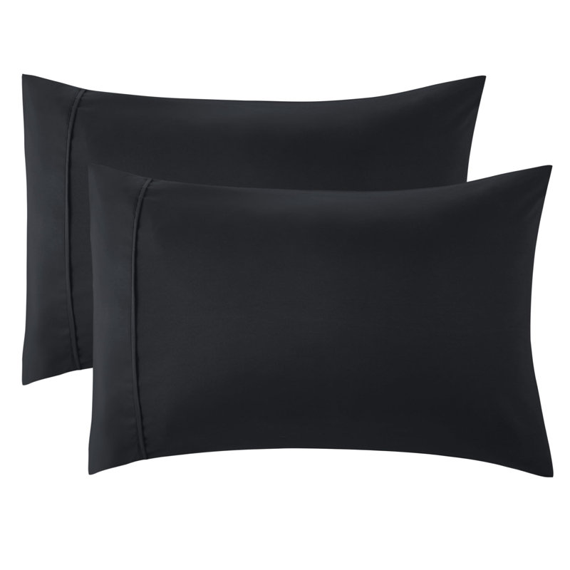 Bedsure Decorative Boho Polyester Pillow Case(Set Of 2), Black, Standard (50 x 75 cm)