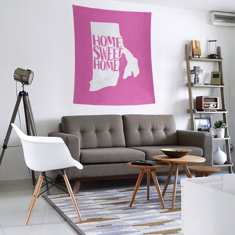 Tapisserie murale Home Sweet Rhode Island, H 80 po x l 68 po, Rose