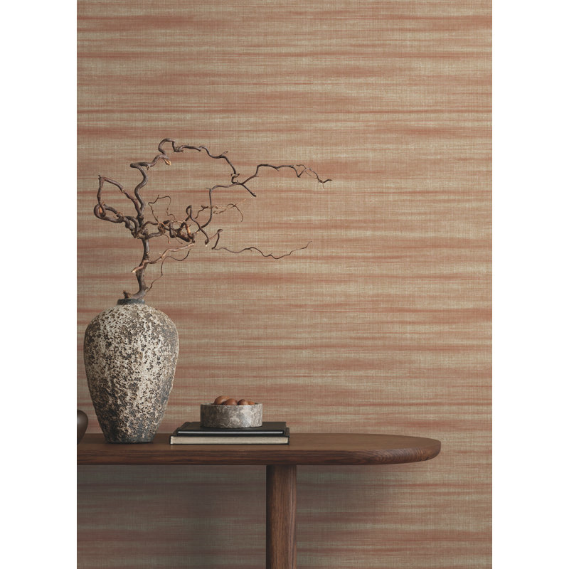 Brushed Linen Abstract Wallpaper Double Roll, Brick