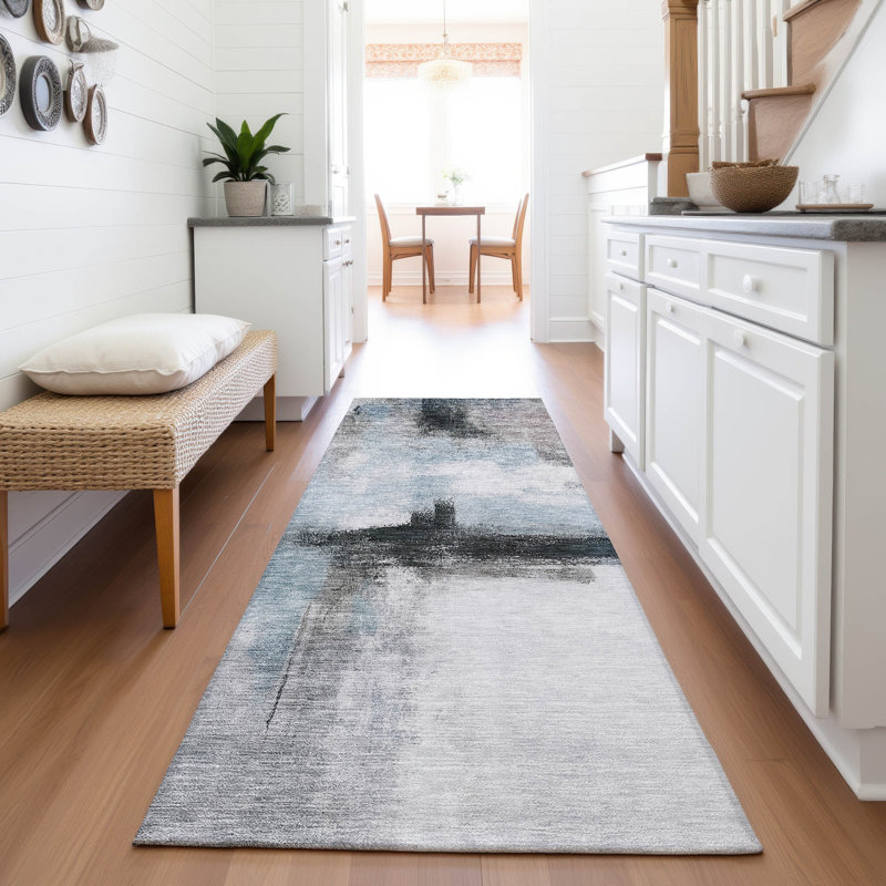 Premium Machine Washable Wayne AMF1097 Modern Rug, Runner 2'3" x 7'6"