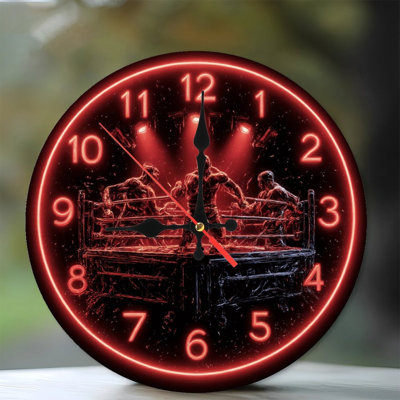 Neon effect Clock Boxers In Ring