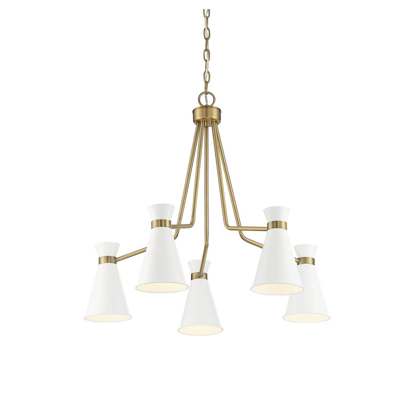 Lustre classique à 5 lumières, Blanc