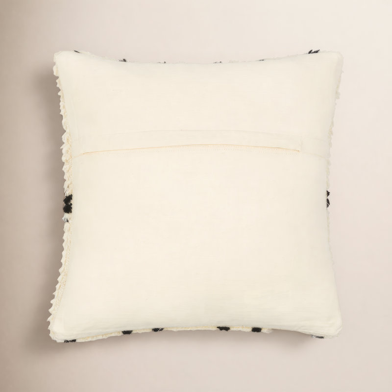 Cyan Geometric Wool Pillow Cover, 20" H x 20" W, Polyester/Polyfill