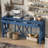 Veneer 60-Inch Entry Table, 4 Drawers, Modern , Open Underneath Storage For Hallway U-Style Veneer, Roomy Crisscross Design,-1209403004