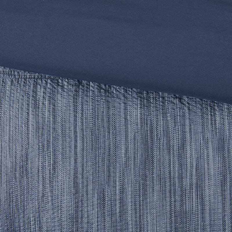 Ensemble d'édredon pour grand lit 7 pièces HOOSENG | Seersucker imprimé | Marine, Bleu marine