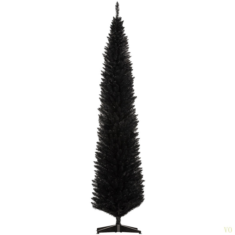 Arbre de Noël artificiel 8 pi, arbre de Noël mince avec 618 pointes de branches réalistes et support en plastique