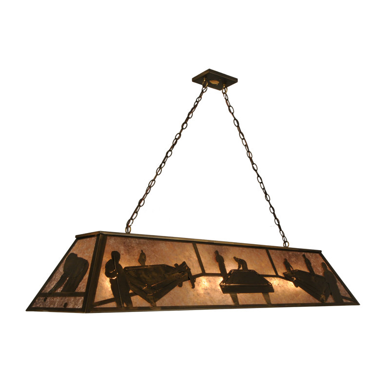 Antique Copper Glass Pool Hall Pendant Light