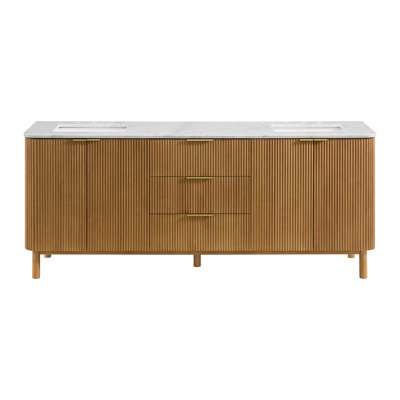 Nova 84" Carrara Marble Double Bathroom Vanity