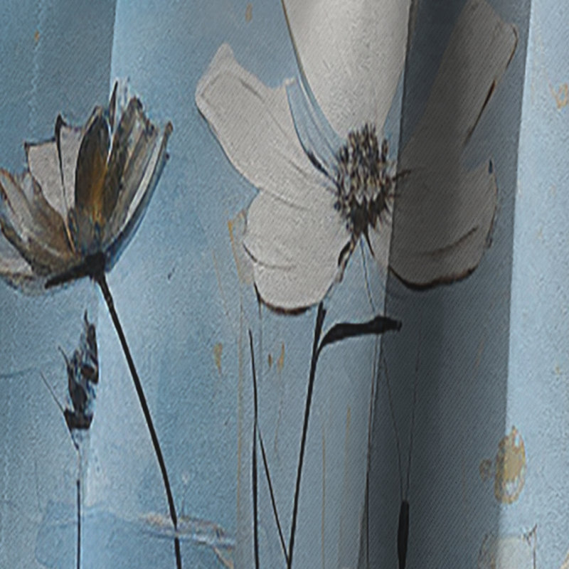 Blauser - Rideau occultant en velours à motif floral Wildflowers - 1 panneau, L 52 po x L 90 po