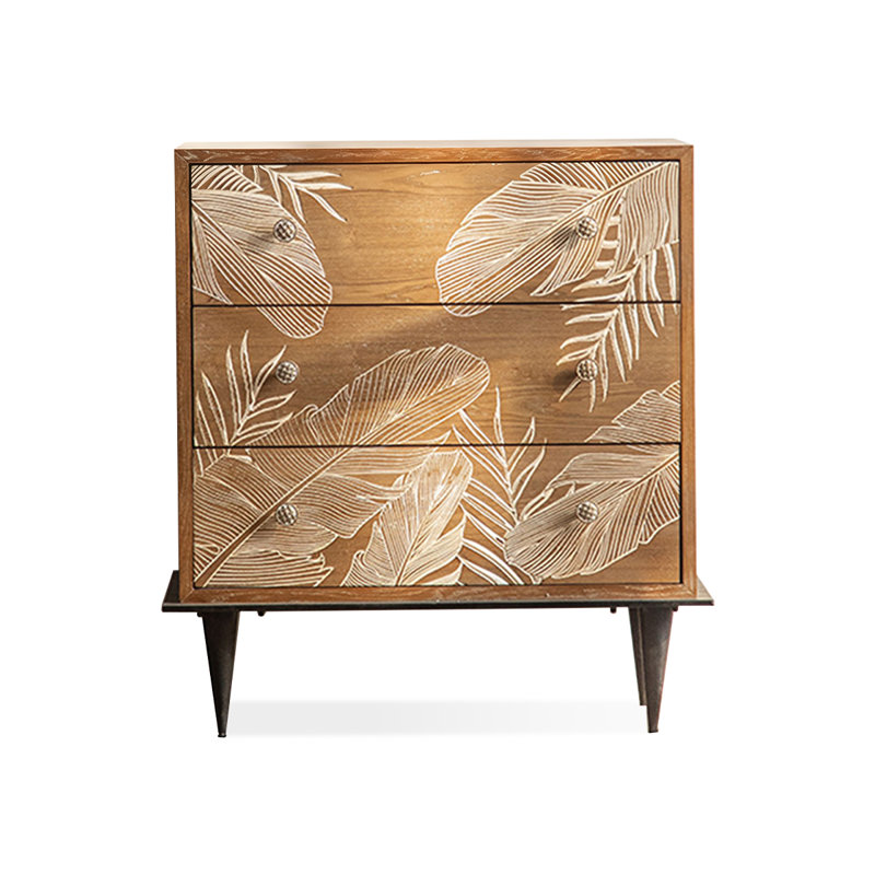 Retro Solid Wood Accent Cabinet