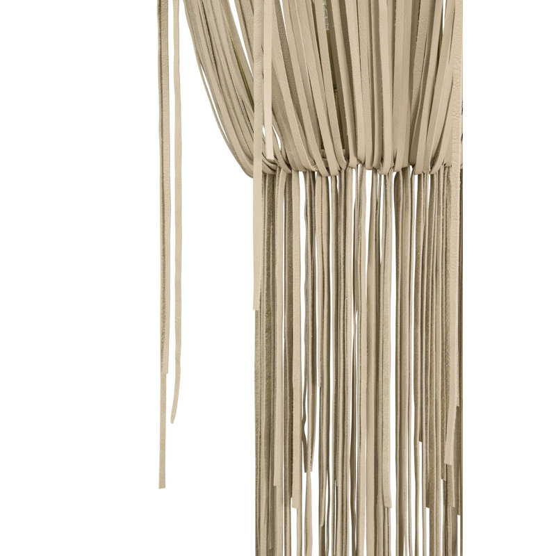 Leather Fringe Wall Sconce, Cream