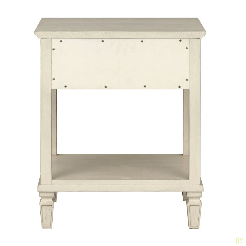French Inspired Night Stand With Open Storage