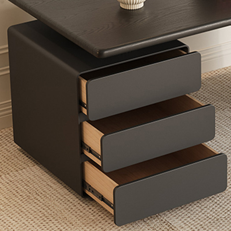 Bureaux rectangulaires noirs en bois manufacturé, H 29,53 po x l 70,87 po x P 35,43 po, Retour à gauche