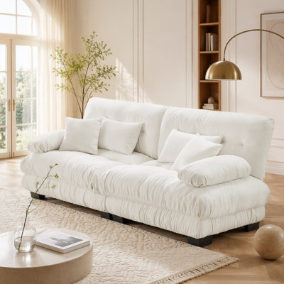 Canapé confortable en chenille deux places pour le salon, rehaussant le style et la détente