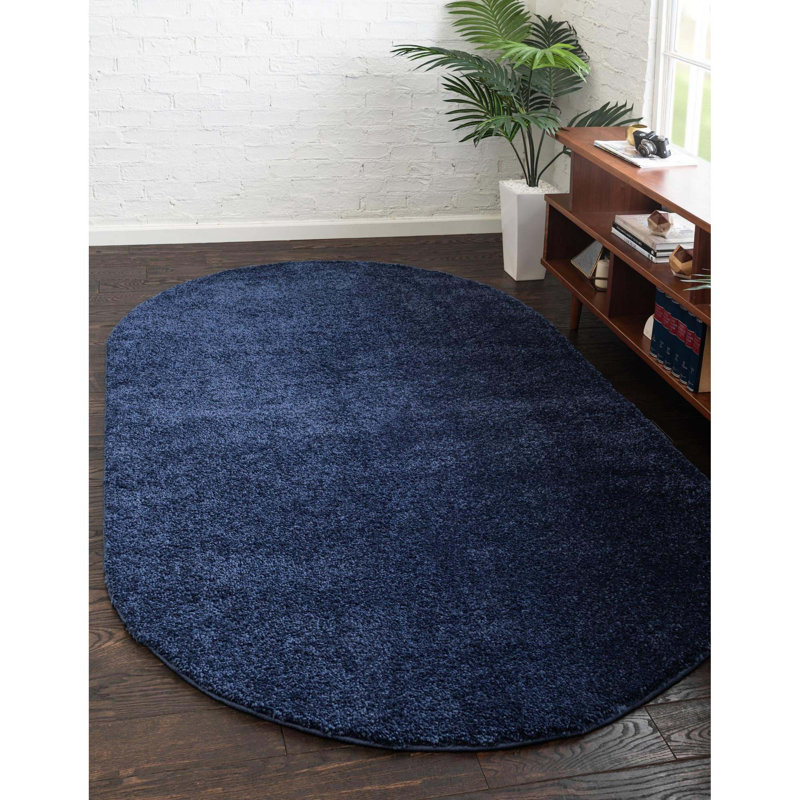 Zuniga Rug, Oval 3'3" x 5'3", Navy Blue