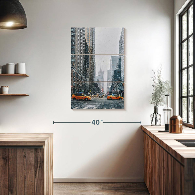 Masam Snowy NYC Street, H 38 po x l 24 po