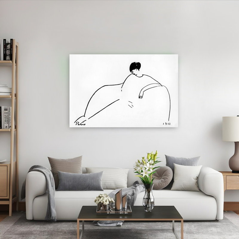 Anna Akhmatova Russian Poet, 1911 Contemporary Portrait Wall Art Print by Amedeo Modigliani - Wrapped Canvas Print
