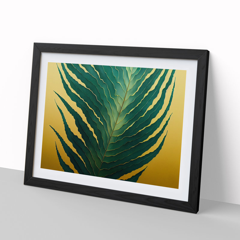 Beautiful Fern Leaf - Single Picture Frame Print, Black Framed, 46cm H x 64cm W x 2cm D