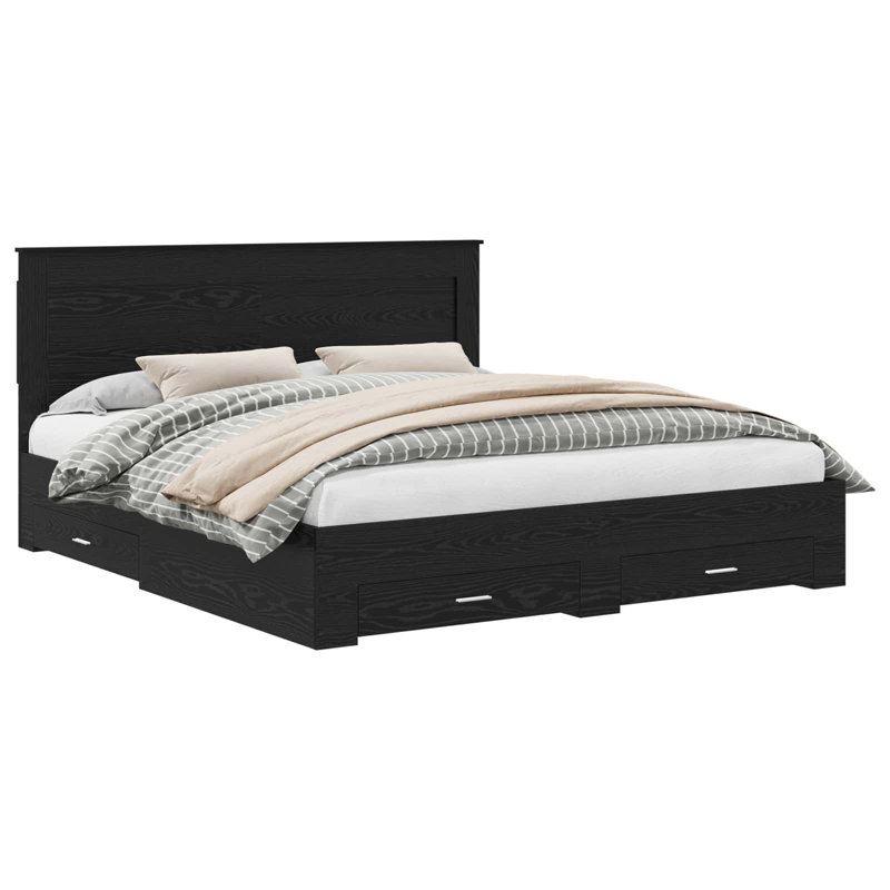 Bed, Super King (6'), Black Oak