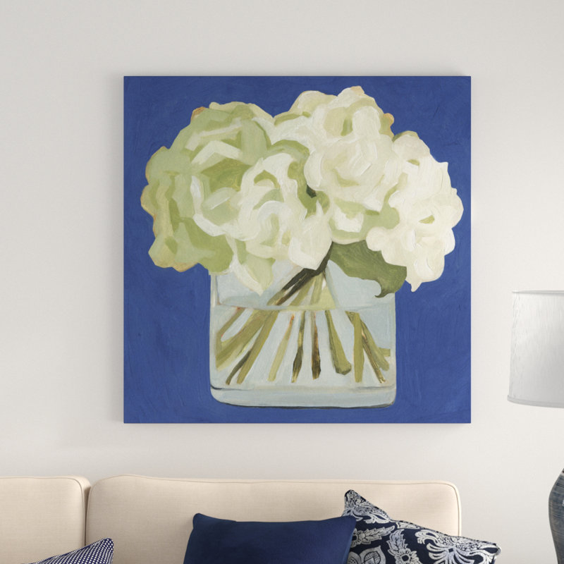 White Hydrangeas II by Emma Scarvey - Wrapped Canvas Painting, 76cm H x 76cm W