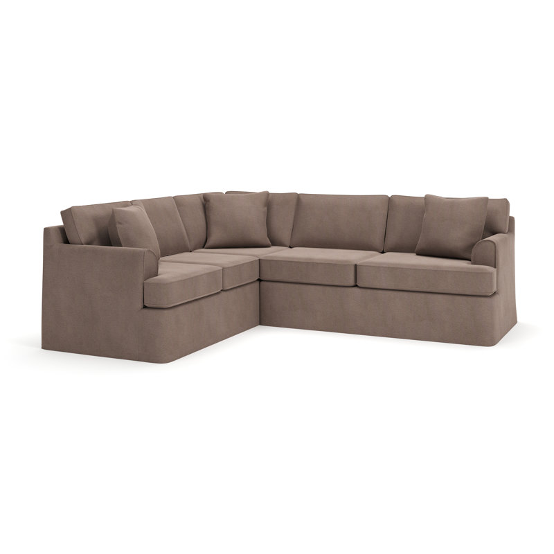 Canapé modulaire 2 pièces Conradina, Orienté à gauche (vu de face), Velours Bella Performance cacao Bella