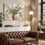 «Eucalyptus and Olive Branches in Gold Vase Gallery», art mural sur toile tendue-130315902