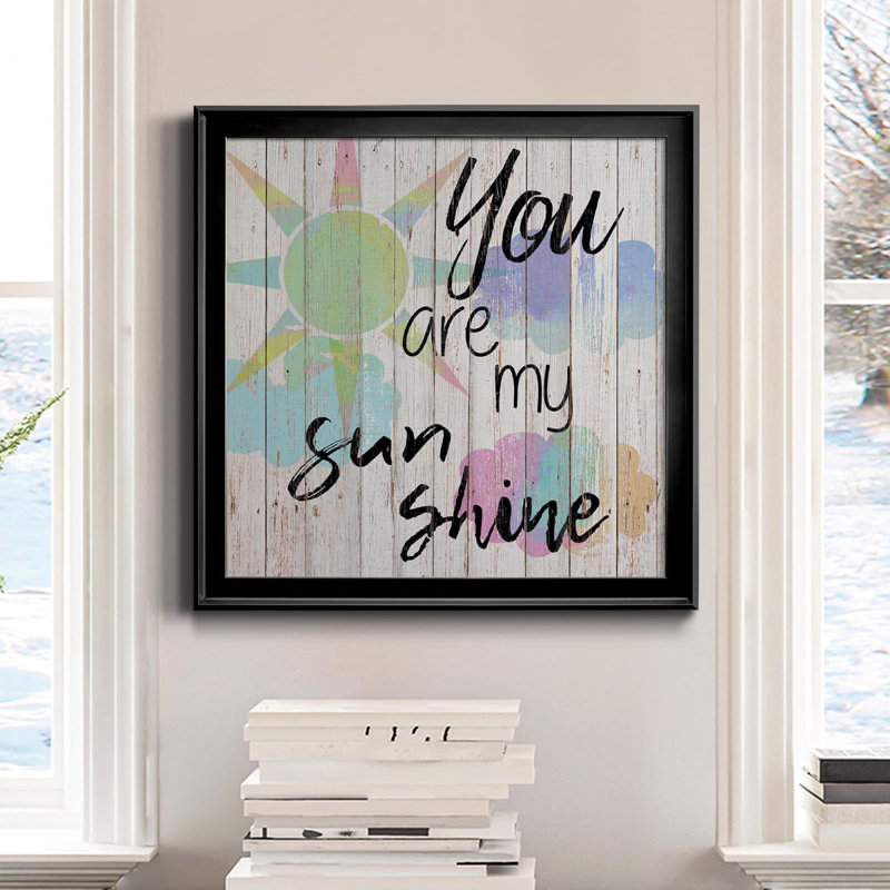 «You Are My Sunshine», art textuel sur toile, H 34,5 po x l 34,5 po x P 1,5 po, Noir