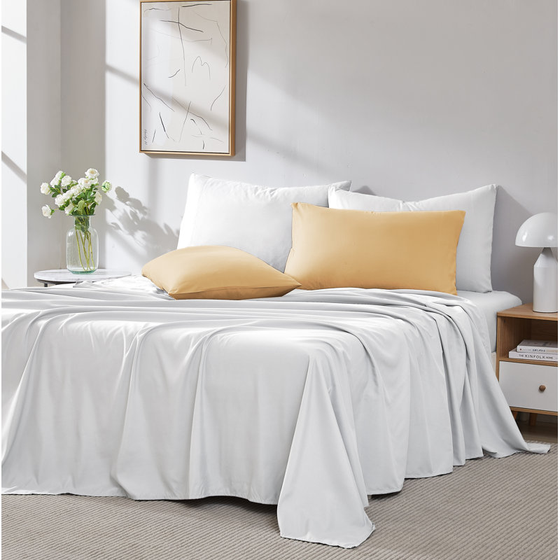 Eldon Microfiber Two Pillow Cases by Southshore Fine Linens, Queen Pillowcase, Gold