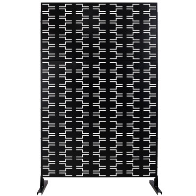 Outdoor & Indoor Privacy Screen Metal Privacy Screen 76" H×48" W, Freestanding Decorative Privacy Screen for Deck Balcony Patio, Privacy Fence Panels for Outside Lawn Garden